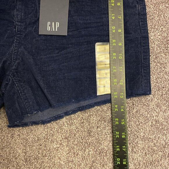 GAP Women's Corduroy Shorts 4 inch Blue Raw Edge Hem Cut Off Size 8 - NWT $49.95 - Picture 10 of 16